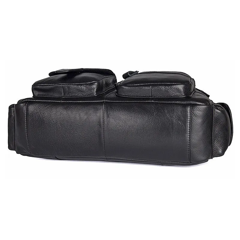 Rockcow Top Grain Leather Travel Bag Designer Messenger Bags Handbags 7384A