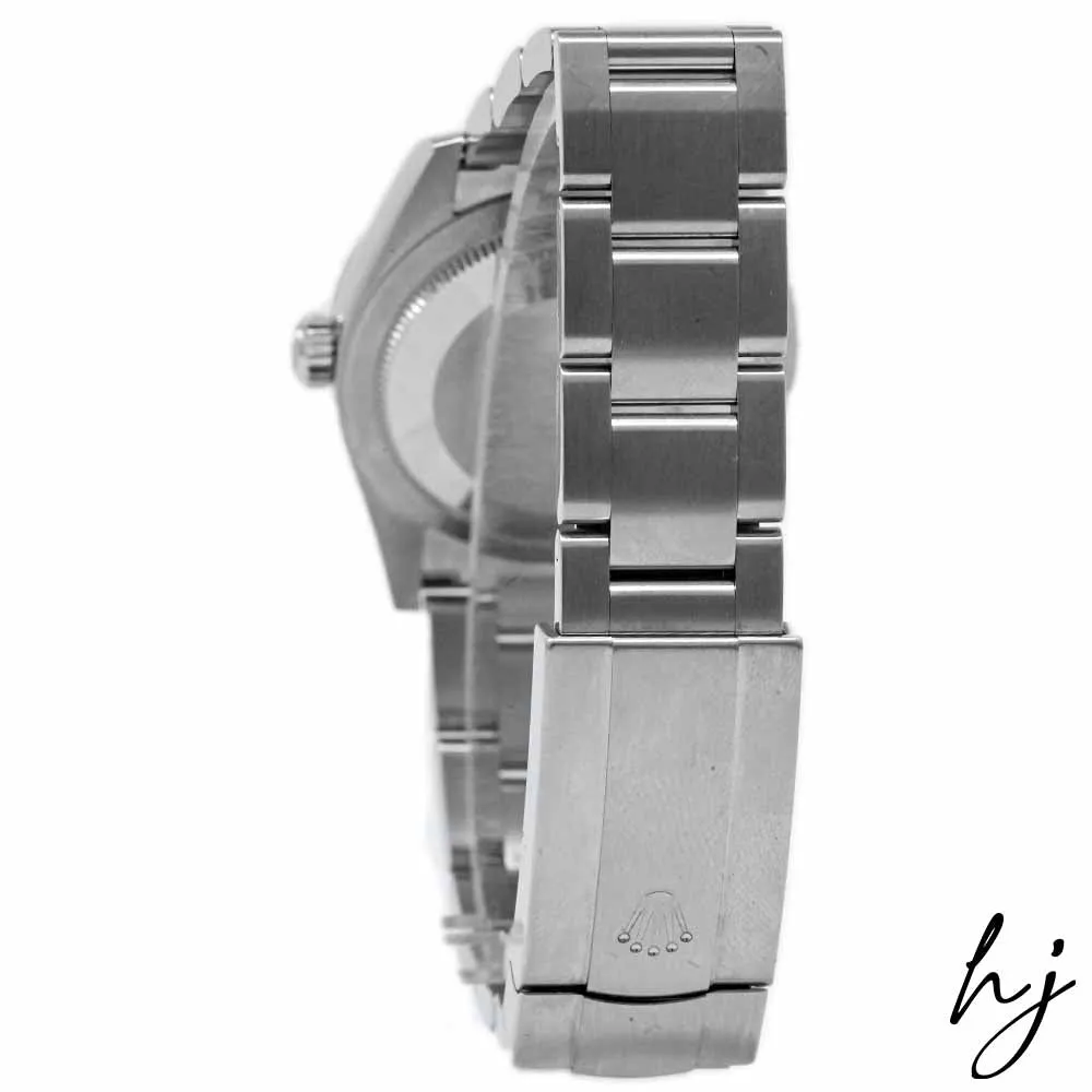 Rolex Oyster Perpetual Stainless Steel 34mm Blue Stick Dial Watch Reference #: 124200