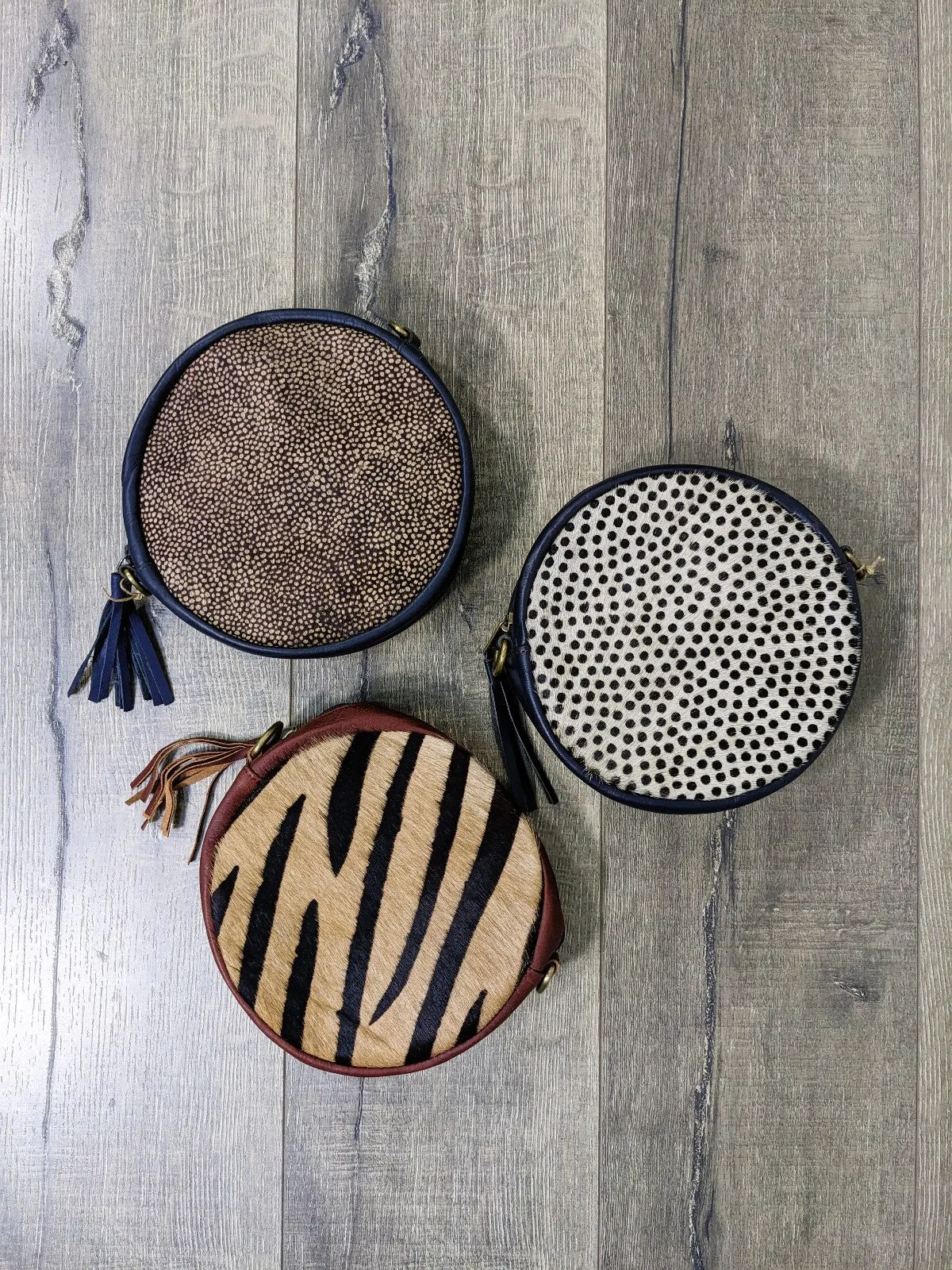 Round Leather Bag Fur