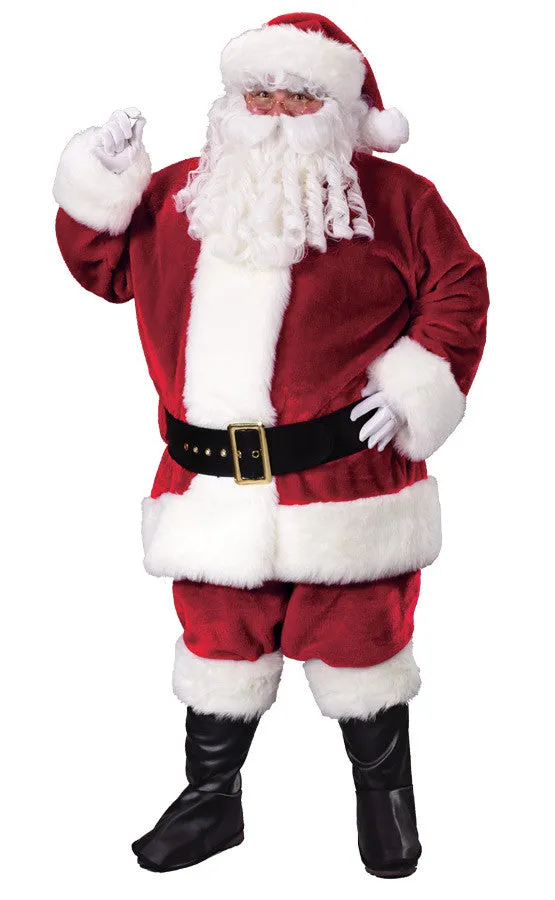 Santa Suit Prem Plsh Crimsn  Costume