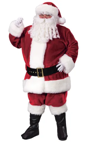 Santa Suit Prem Plsh Crimsn  Costume