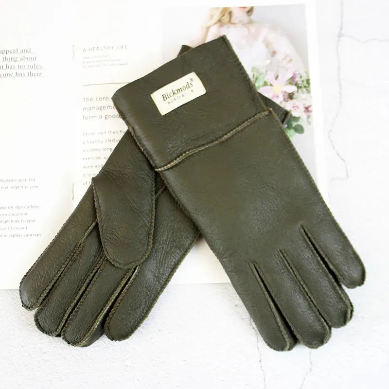 Sheepskin Shearling Wool Fur Gloves 