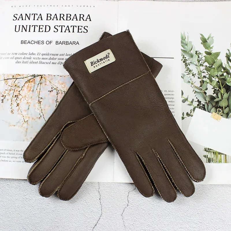 Sheepskin Shearling Wool Fur Gloves 