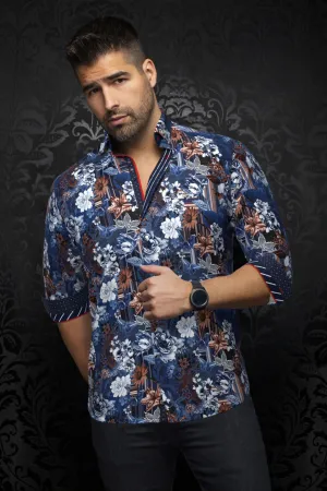 SHIRT | GANDINI, NAVY RUST