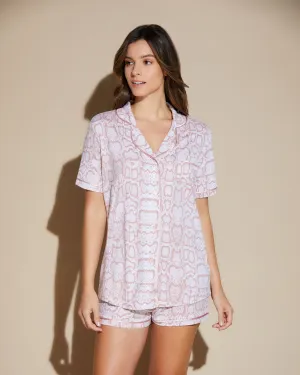 Short Sleeve Top & Boxer Pajama Set