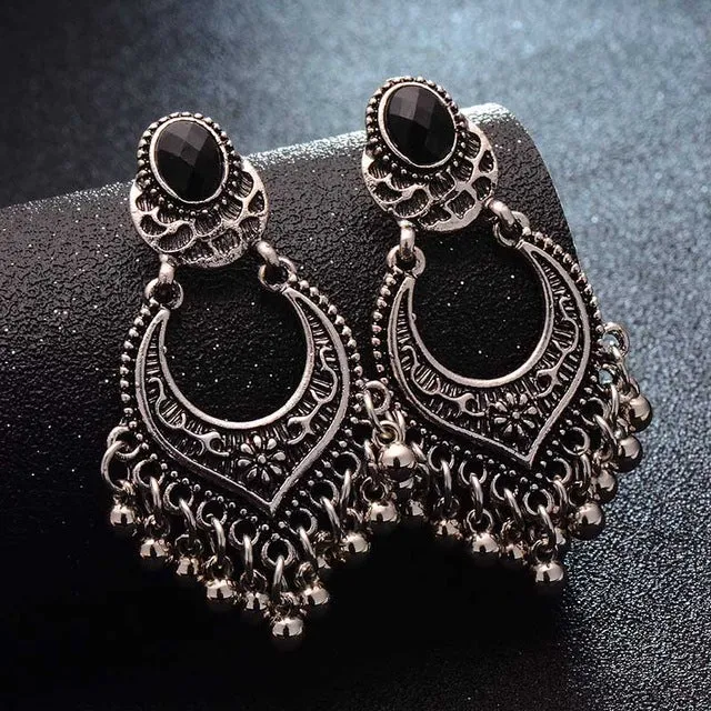 SHUANGR Fashion Hot Gold-color Metal Tassel Dangle Earrings Oversize Pendientes Long Earrings For Women Ethnic Indian Jewelry