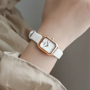 Simple temperament square green women's Watch