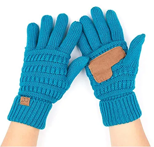 Solid Knit Fleece Lined Gloves by Funky Junque