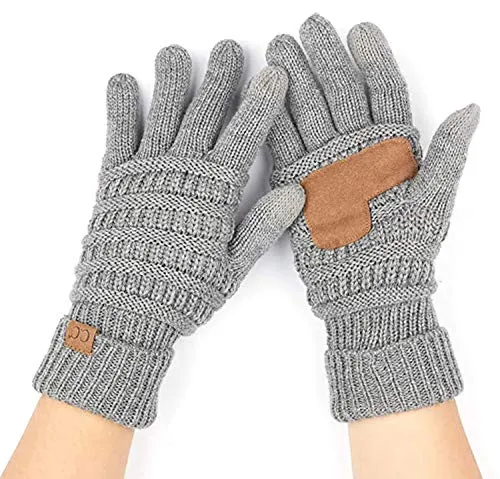 Solid Knit Fleece Lined Gloves by Funky Junque