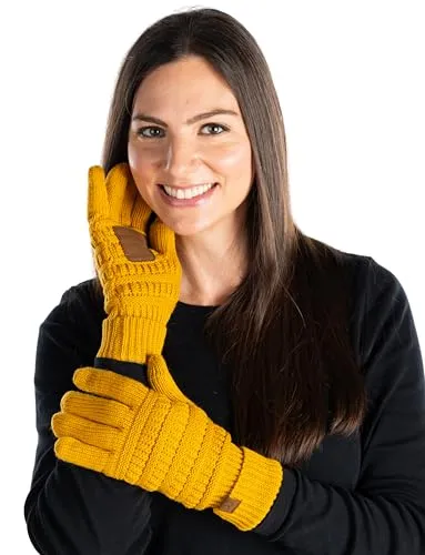 Solid Knit Fleece Lined Gloves by Funky Junque