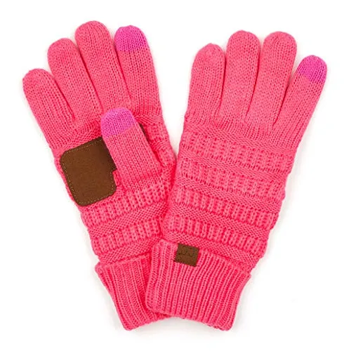 Solid Knit Fleece Lined Gloves by Funky Junque