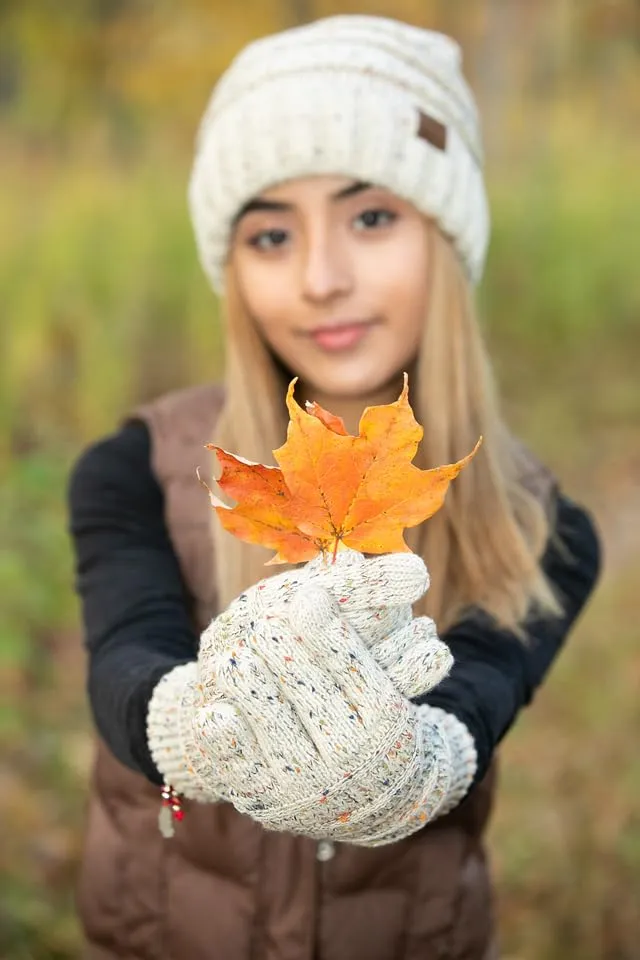 Solid Knit Fleece Lined Gloves by Funky Junque