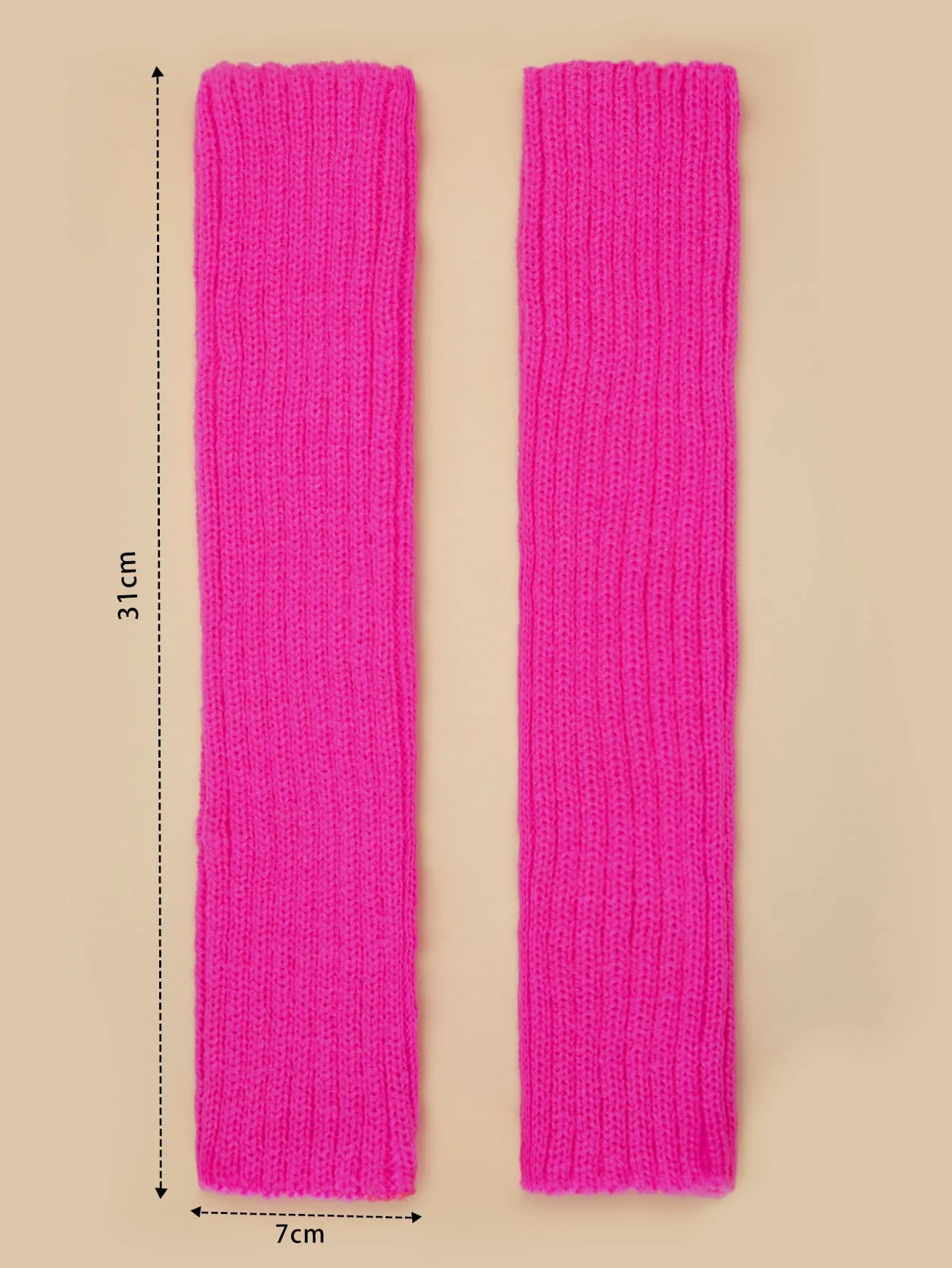 Solid Long Fingerless Gloves - Hot Pink- FD ⚡
