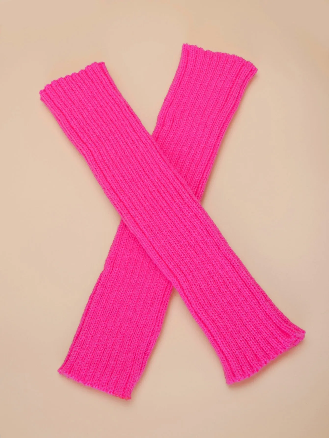 Solid Long Fingerless Gloves - Hot Pink- FD ⚡
