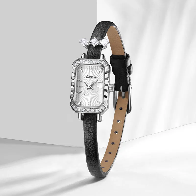 Sotoiru Women's Leather Strap Watch – Elegant Minimalist Dress Timepiece T2013