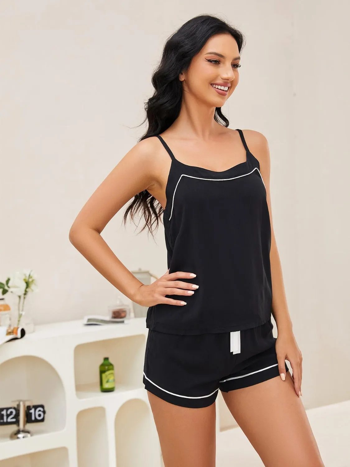 Spaghetti Strap  Shorts Lounge Set