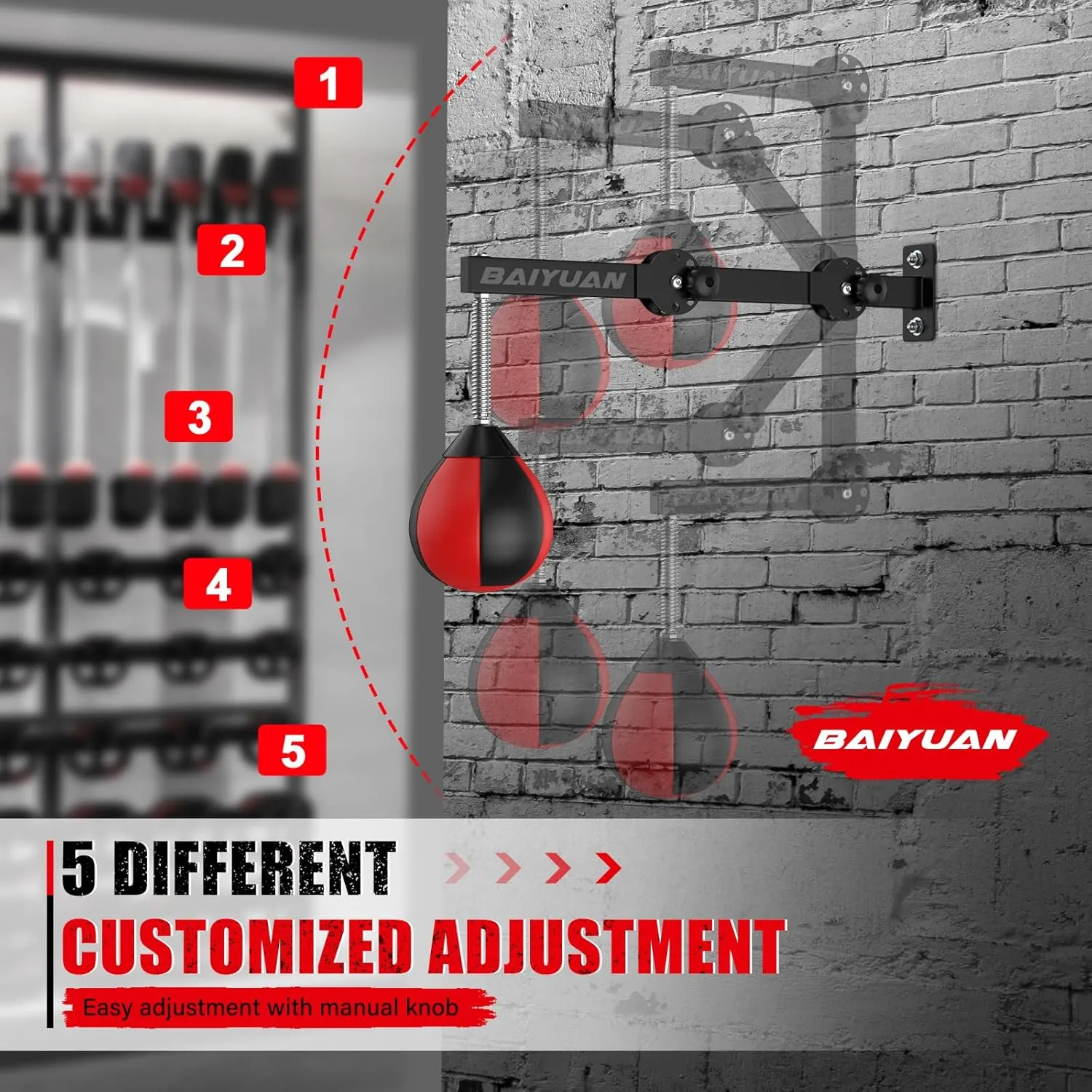 Speed Bag Boxing Punching Bag, Wall Mount Height Adjustable & Fold Speed Bags for Boxing