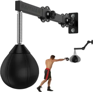 Speed Bag Boxing Punching Bag, Wall Mount Height Adjustable & Fold Speed Bags for Boxing