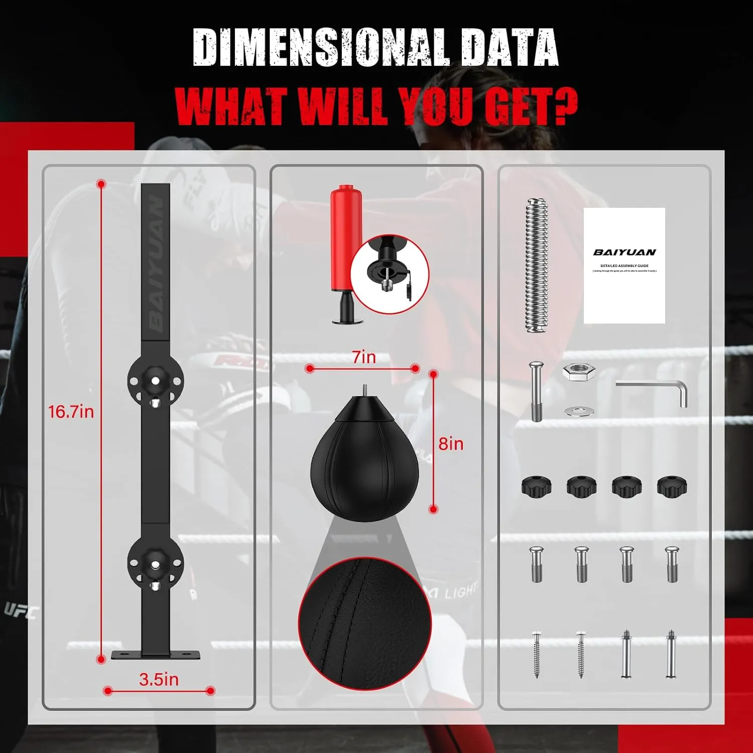 Speed Bag Boxing Punching Bag, Wall Mount Height Adjustable & Fold Speed Bags for Boxing