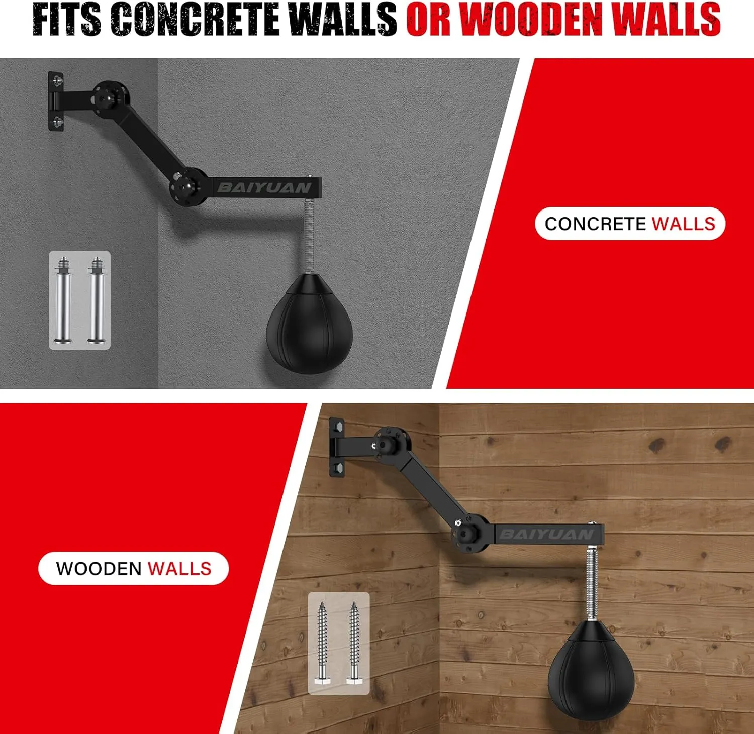 Speed Bag Boxing Punching Bag, Wall Mount Height Adjustable & Fold Speed Bags for Boxing