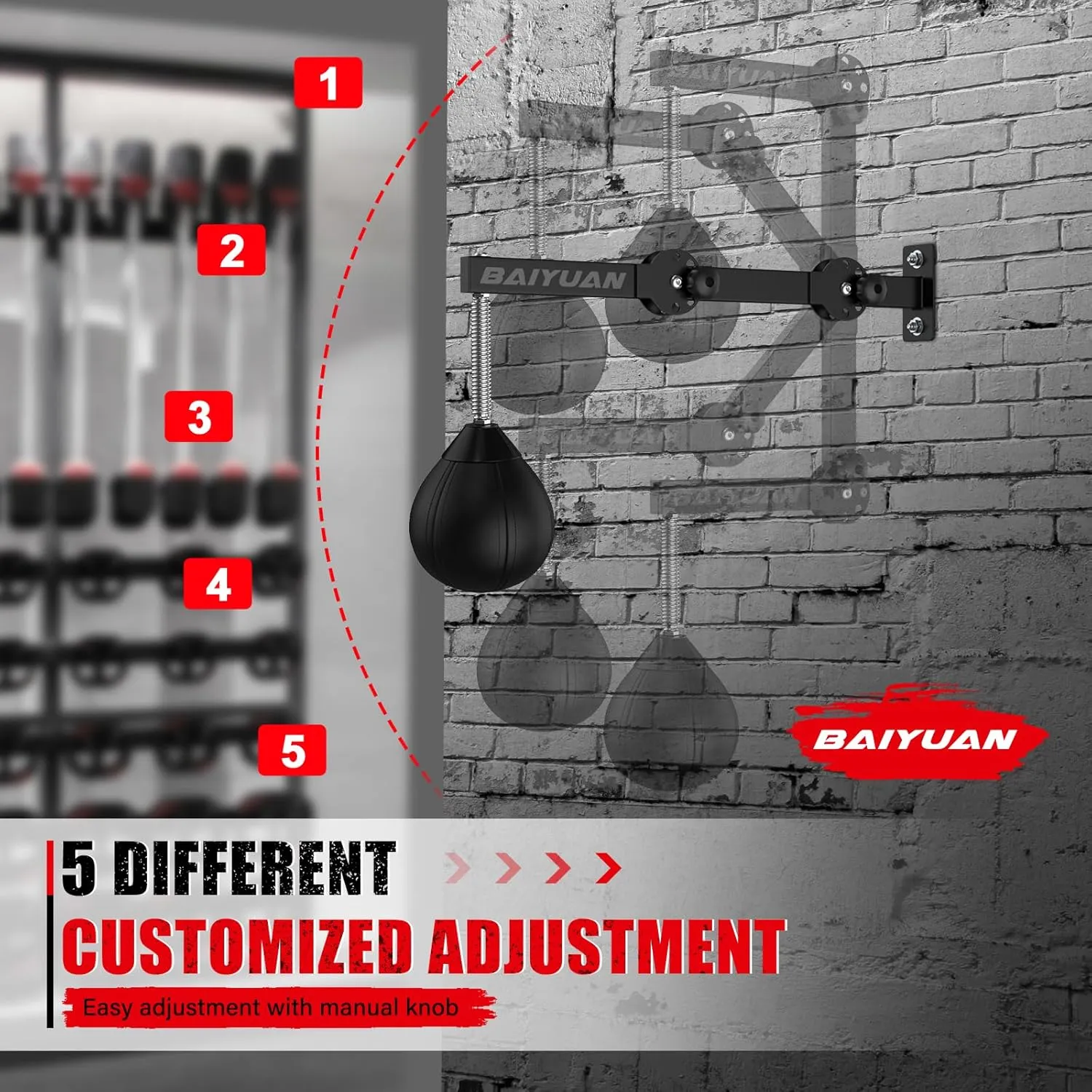 Speed Bag Boxing Punching Bag, Wall Mount Height Adjustable & Fold Speed Bags for Boxing