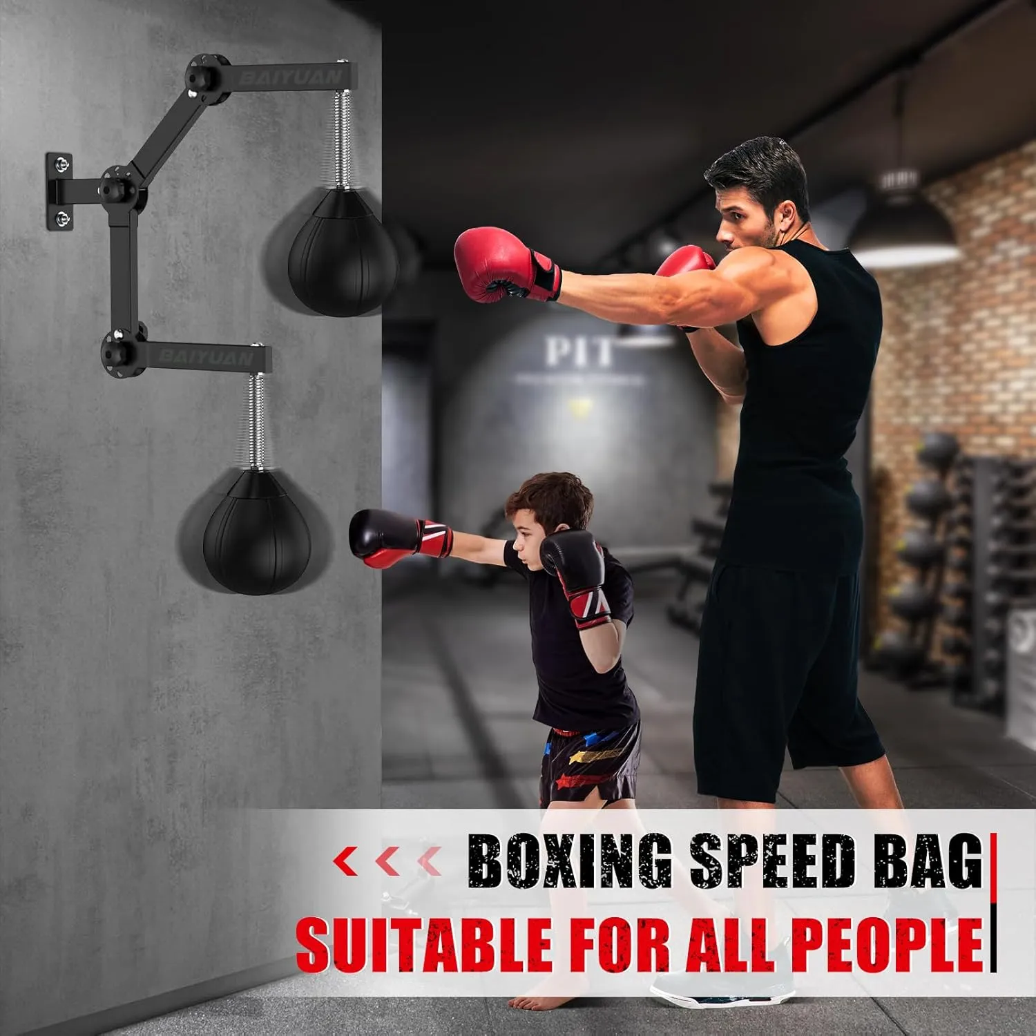 Speed Bag Boxing Punching Bag, Wall Mount Height Adjustable & Fold Speed Bags for Boxing