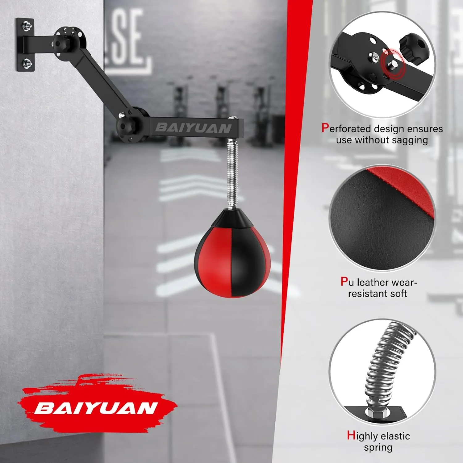 Speed Bag Boxing Punching Bag, Wall Mount Height Adjustable & Fold Speed Bags for Boxing