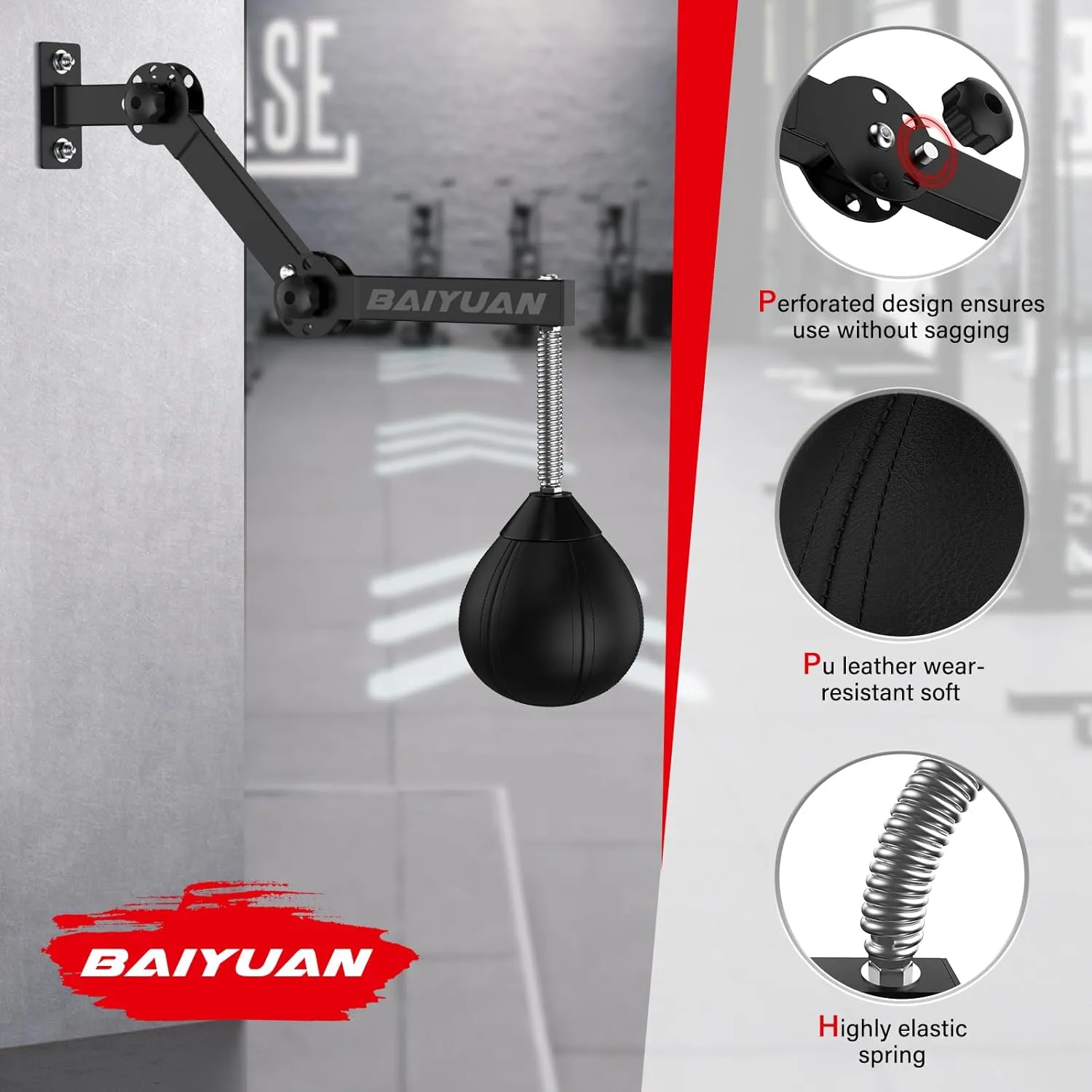 Speed Bag Boxing Punching Bag, Wall Mount Height Adjustable & Fold Speed Bags for Boxing