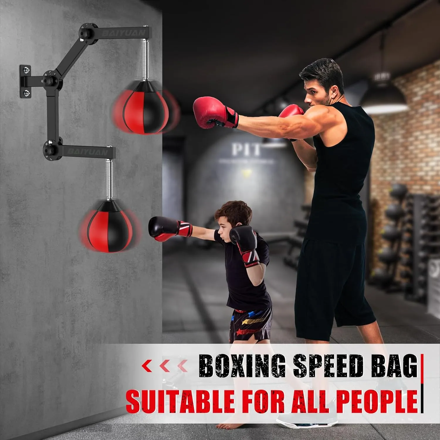 Speed Bag Boxing Punching Bag, Wall Mount Height Adjustable & Fold Speed Bags for Boxing