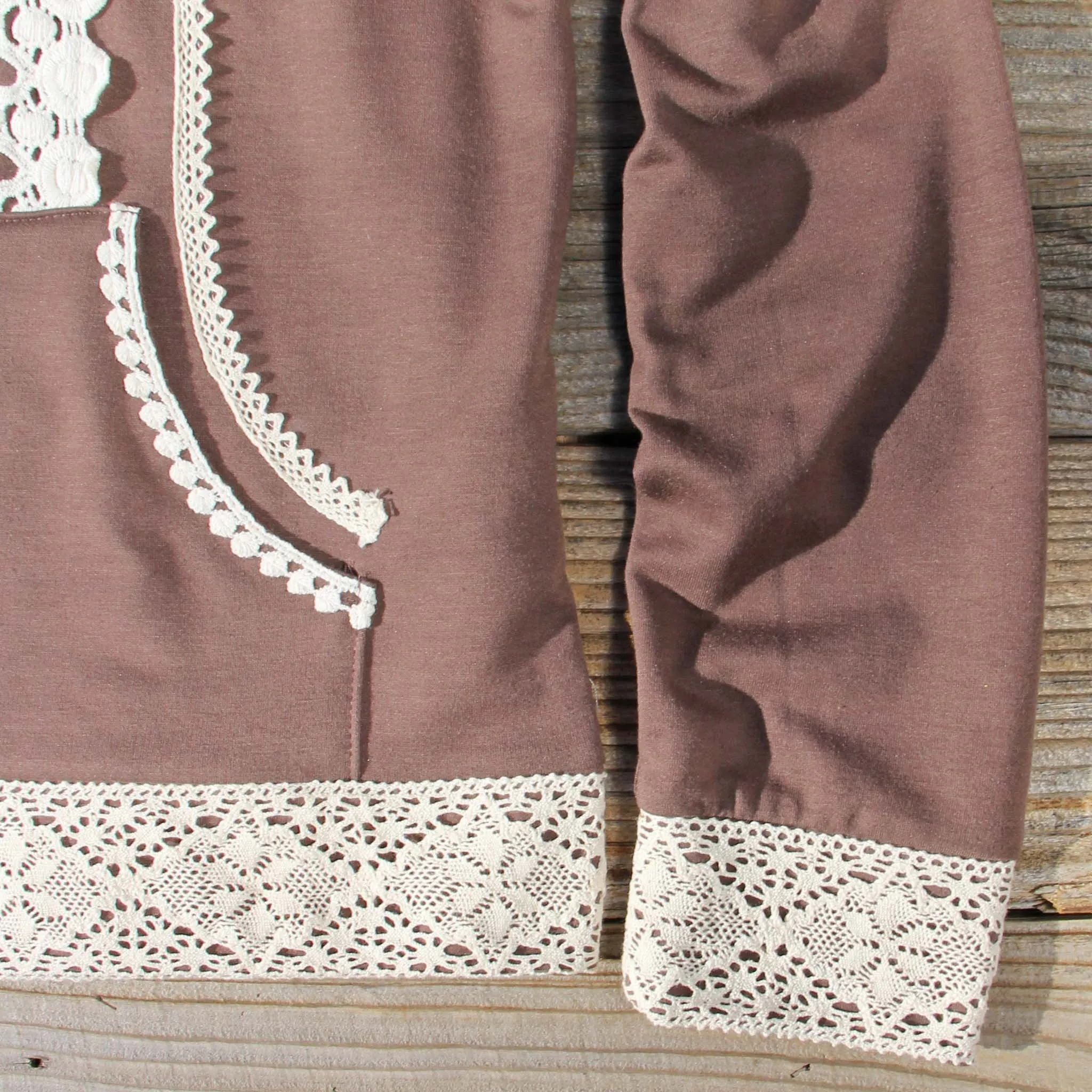 Spool Gym Lace Hoodie in Brown