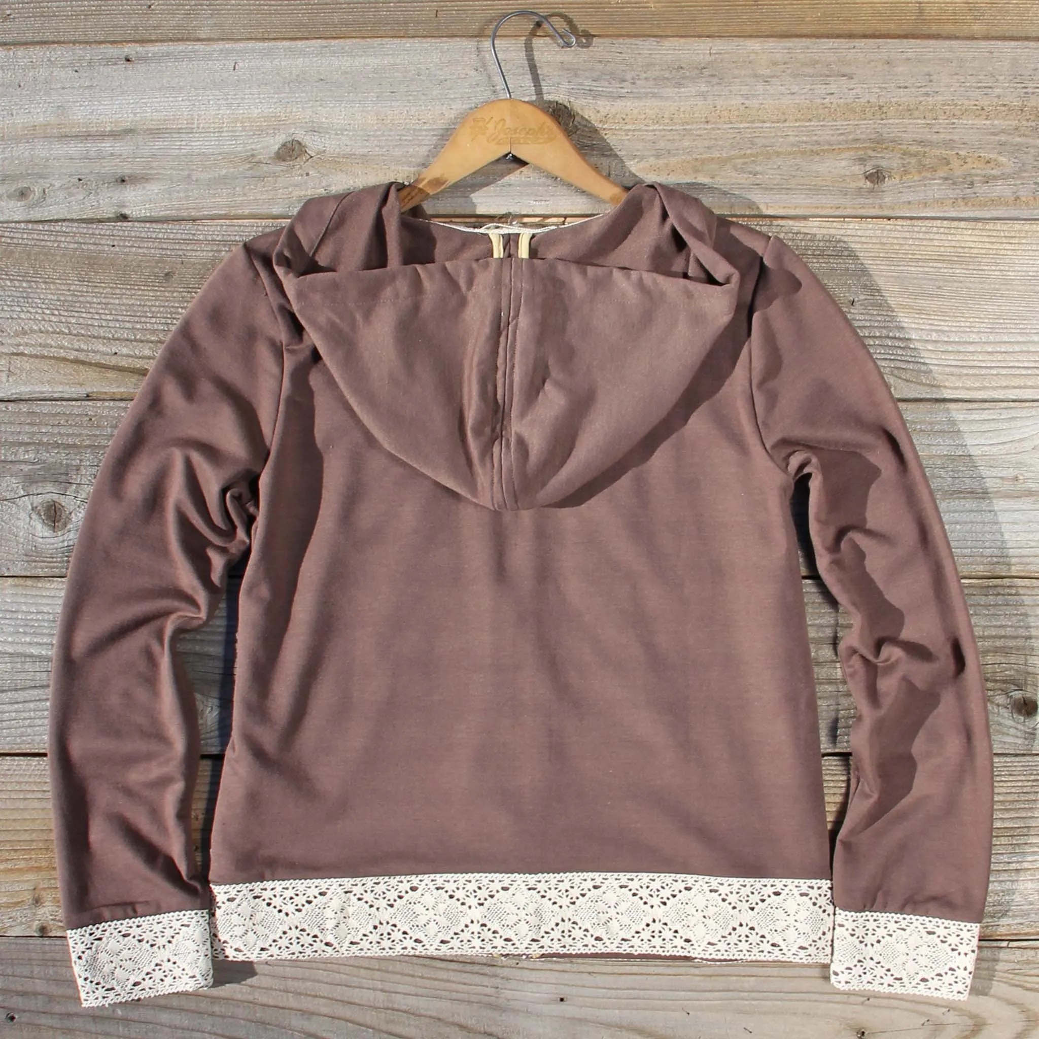 Spool Gym Lace Hoodie in Brown
