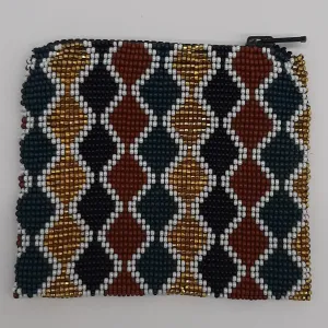 Square Glass Bead Coin Purse - MULTI WAVES