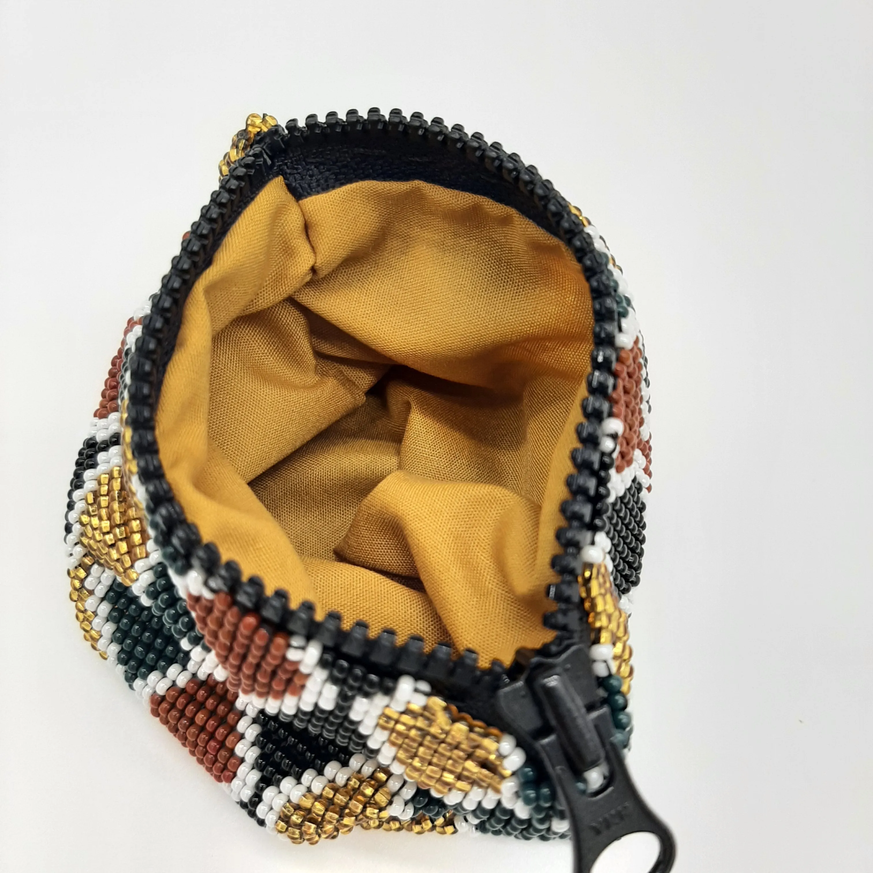 Square Glass Bead Coin Purse - MULTI WAVES