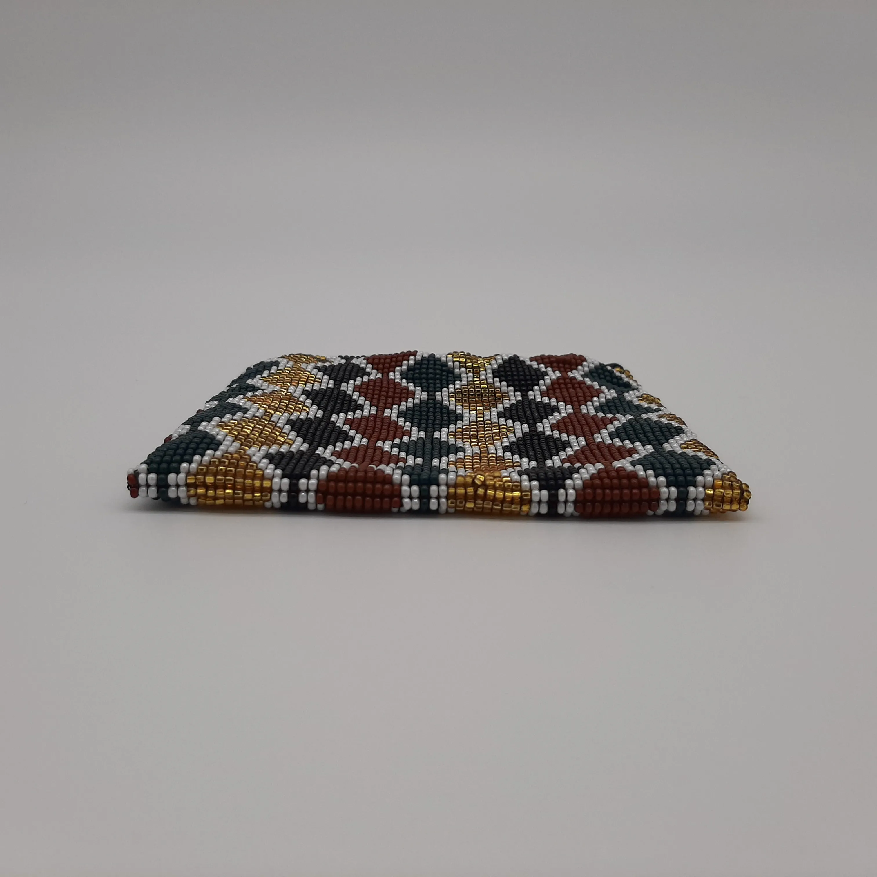Square Glass Bead Coin Purse - MULTI WAVES