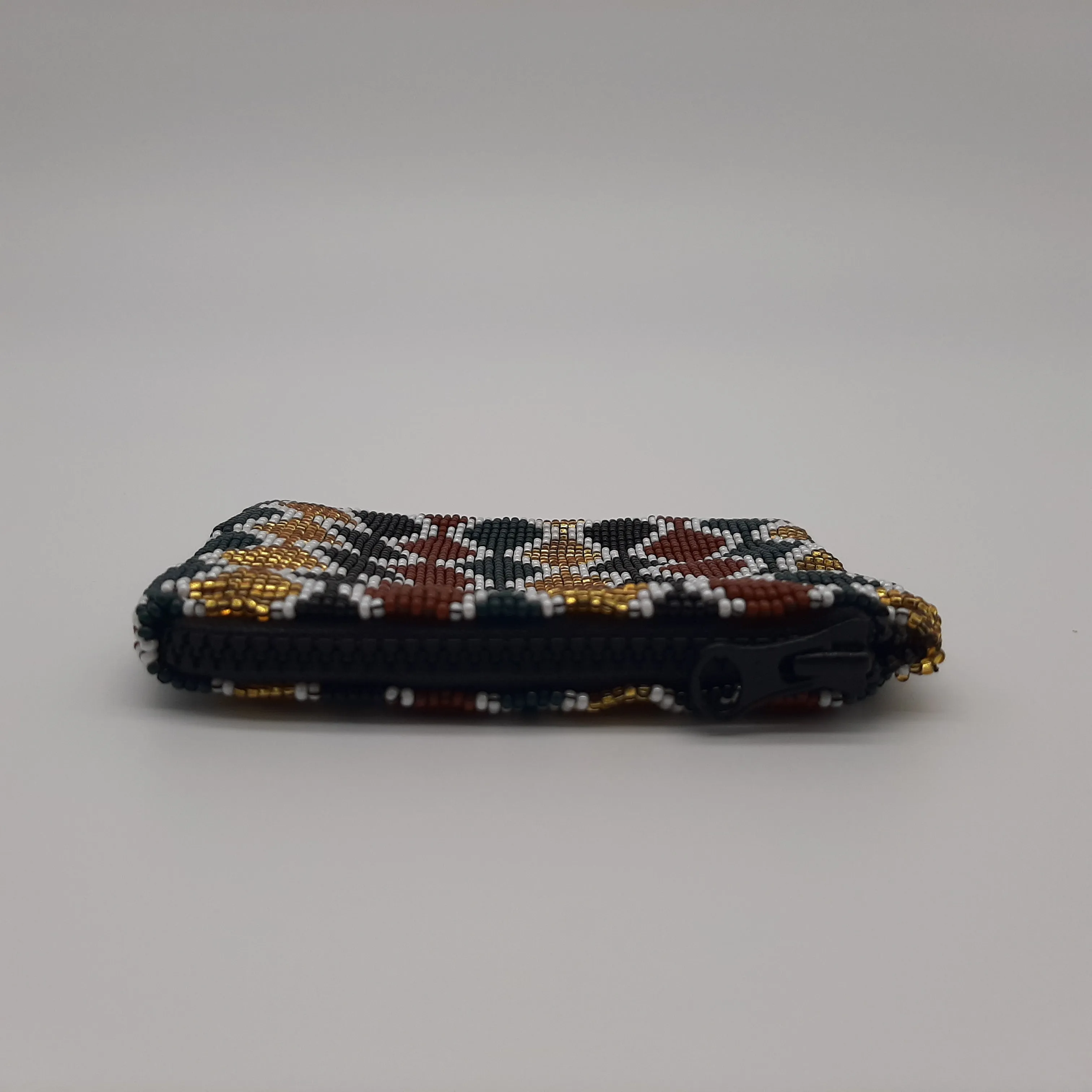 Square Glass Bead Coin Purse - MULTI WAVES