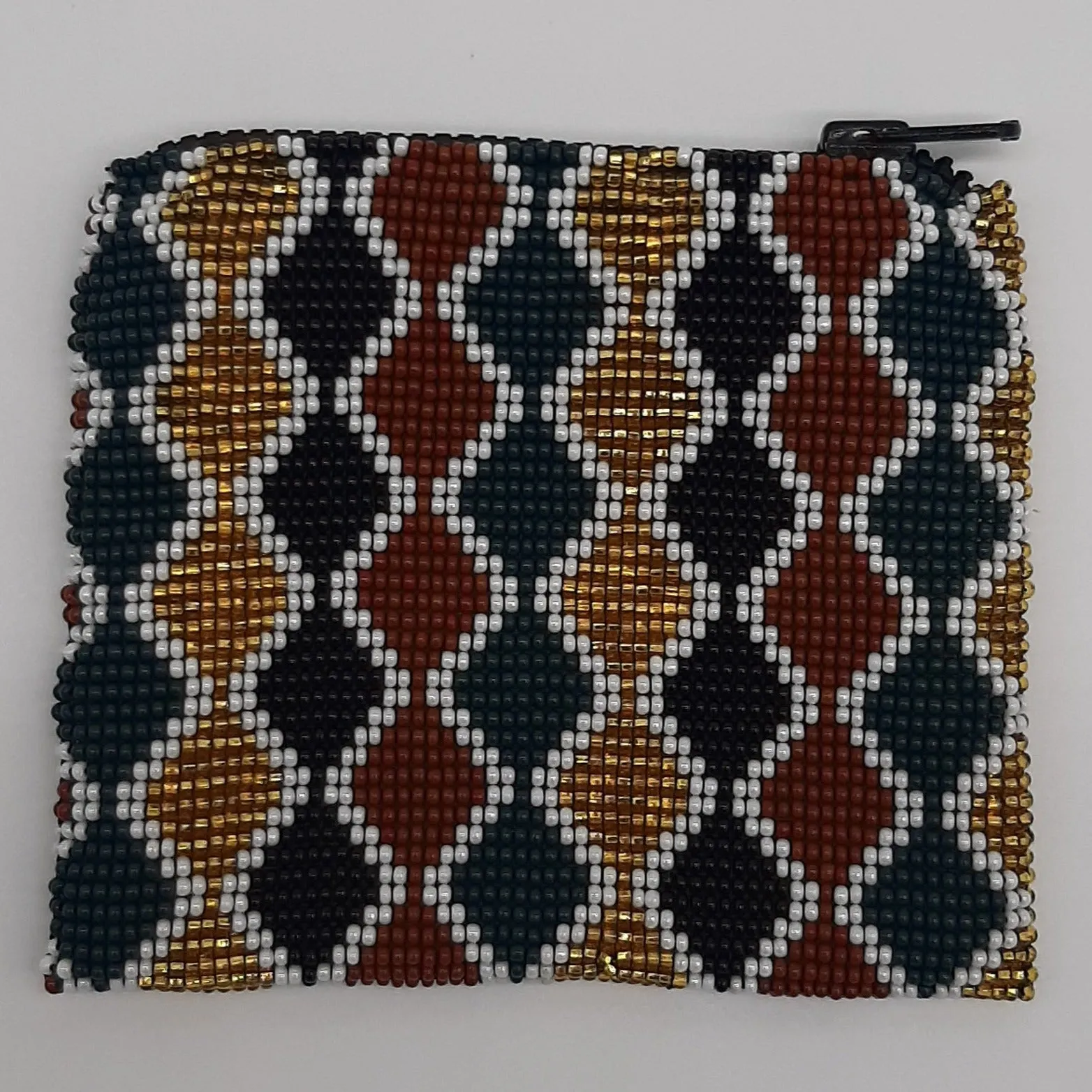 Square Glass Bead Coin Purse - MULTI WAVES
