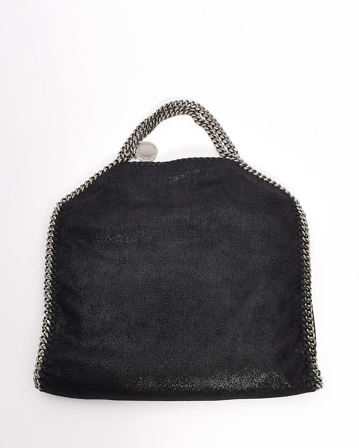 Stella McCartney Black Vegan Leather Falabella Fold Over Shoulder Bag