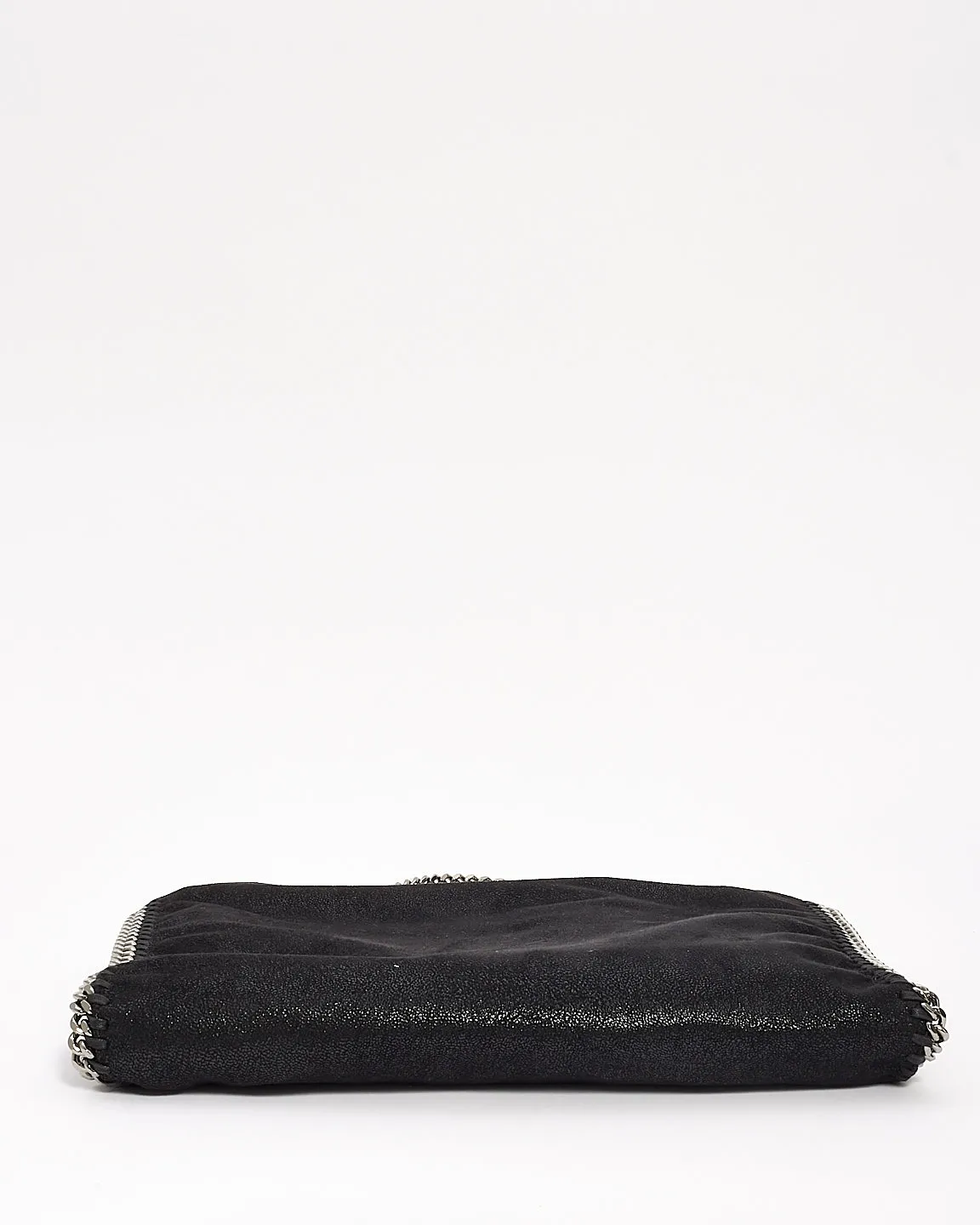 Stella McCartney Black Vegan Leather Falabella Fold Over Shoulder Bag
