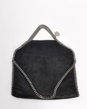 Stella McCartney Black Vegan Leather Falabella Fold Over Shoulder Bag