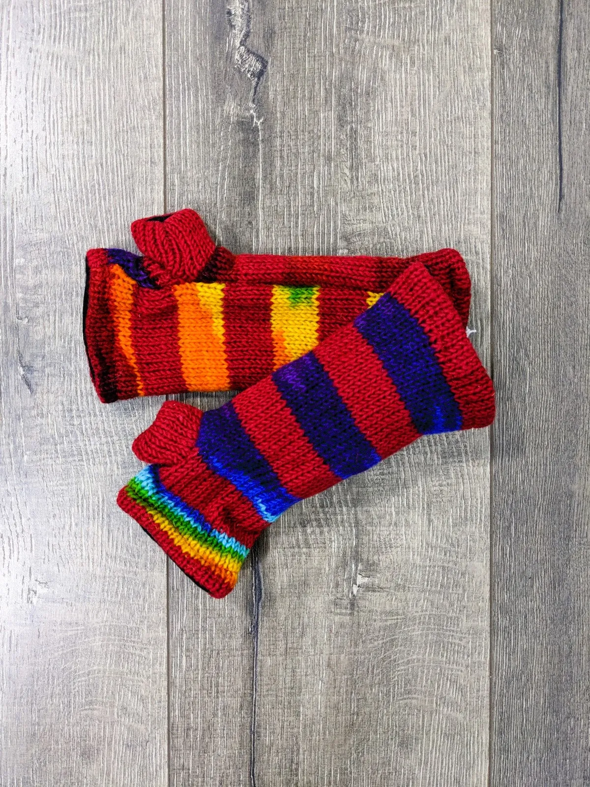 Striped Wool Hand Warmers