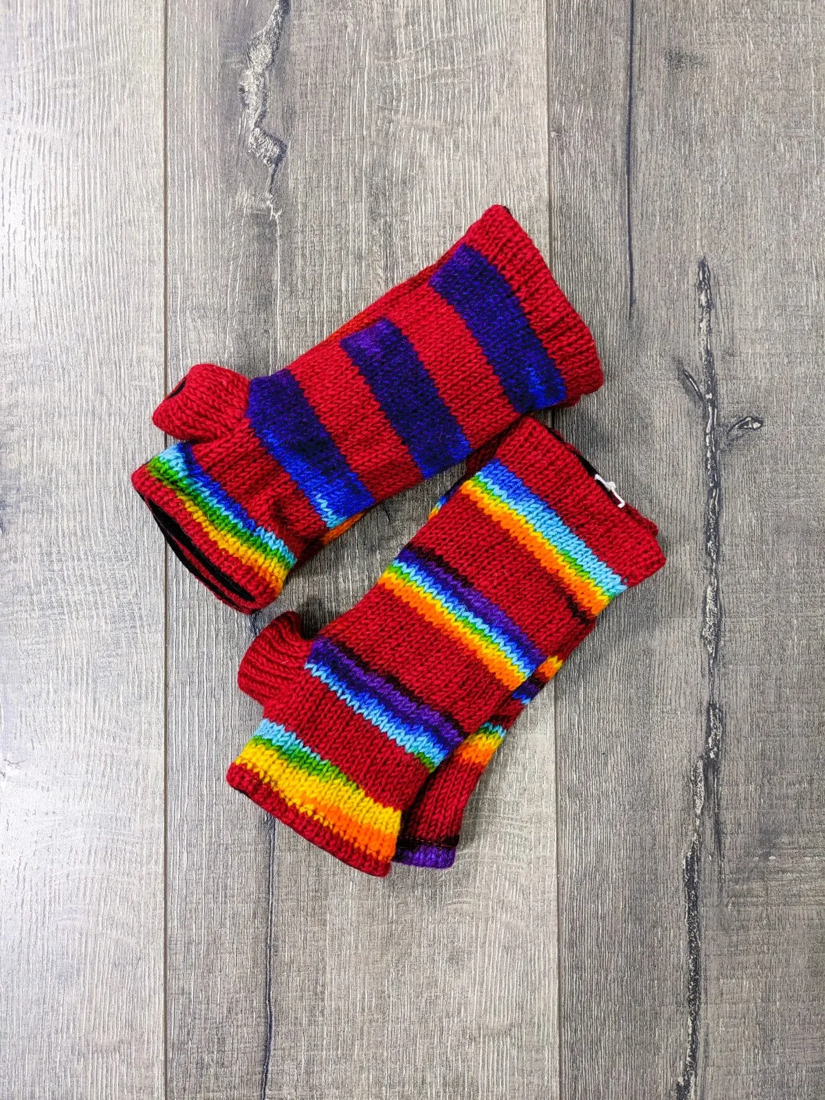 Striped Wool Hand Warmers