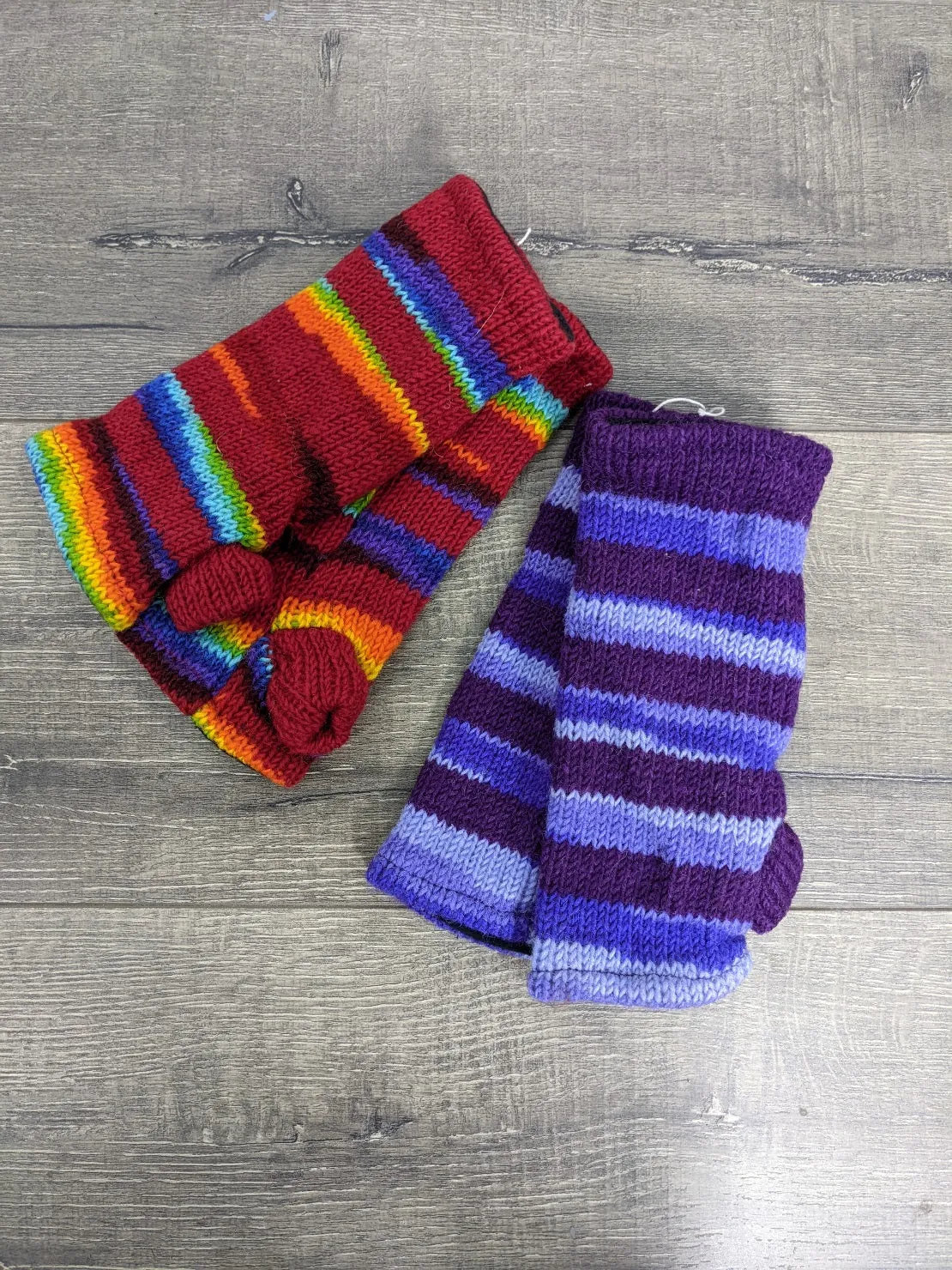Striped Wool Hand Warmers
