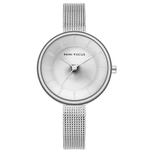 Stylish simple dial steel Milan strap women's watch