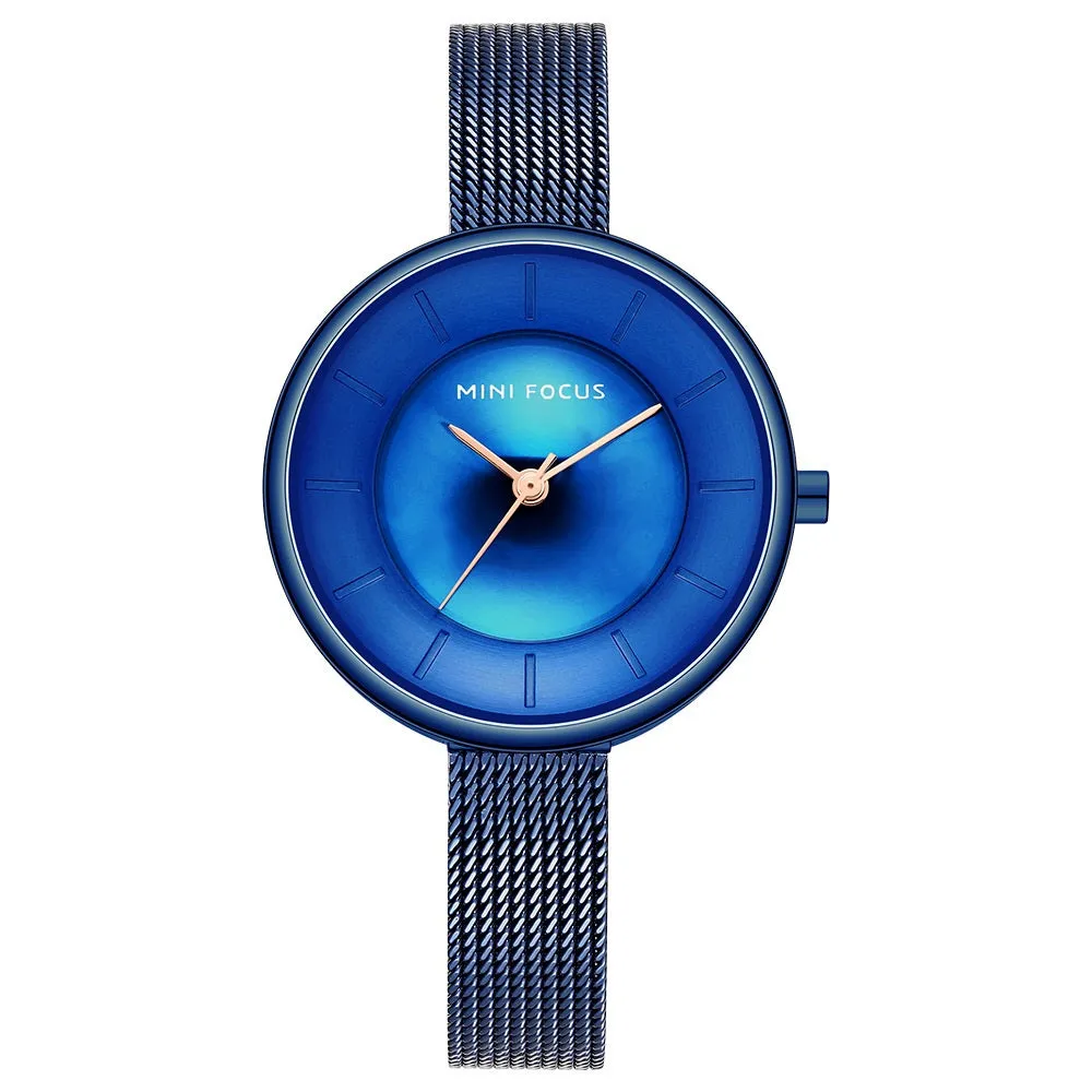 Stylish simple dial steel Milan strap women's watch