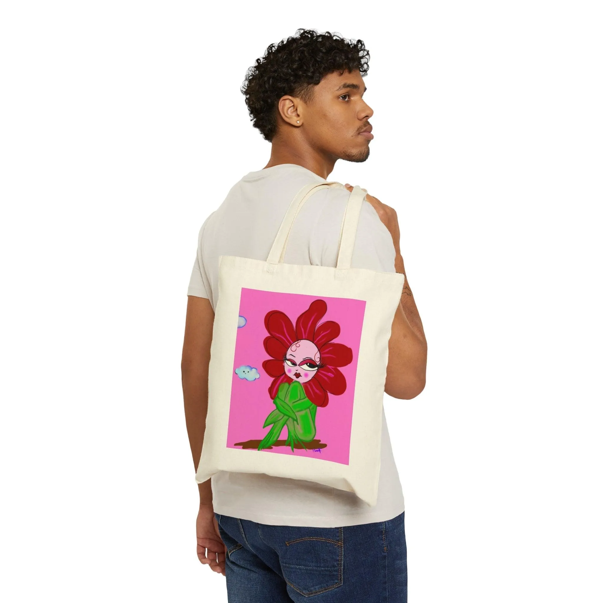Sweet Pea Canvas Tote Bag