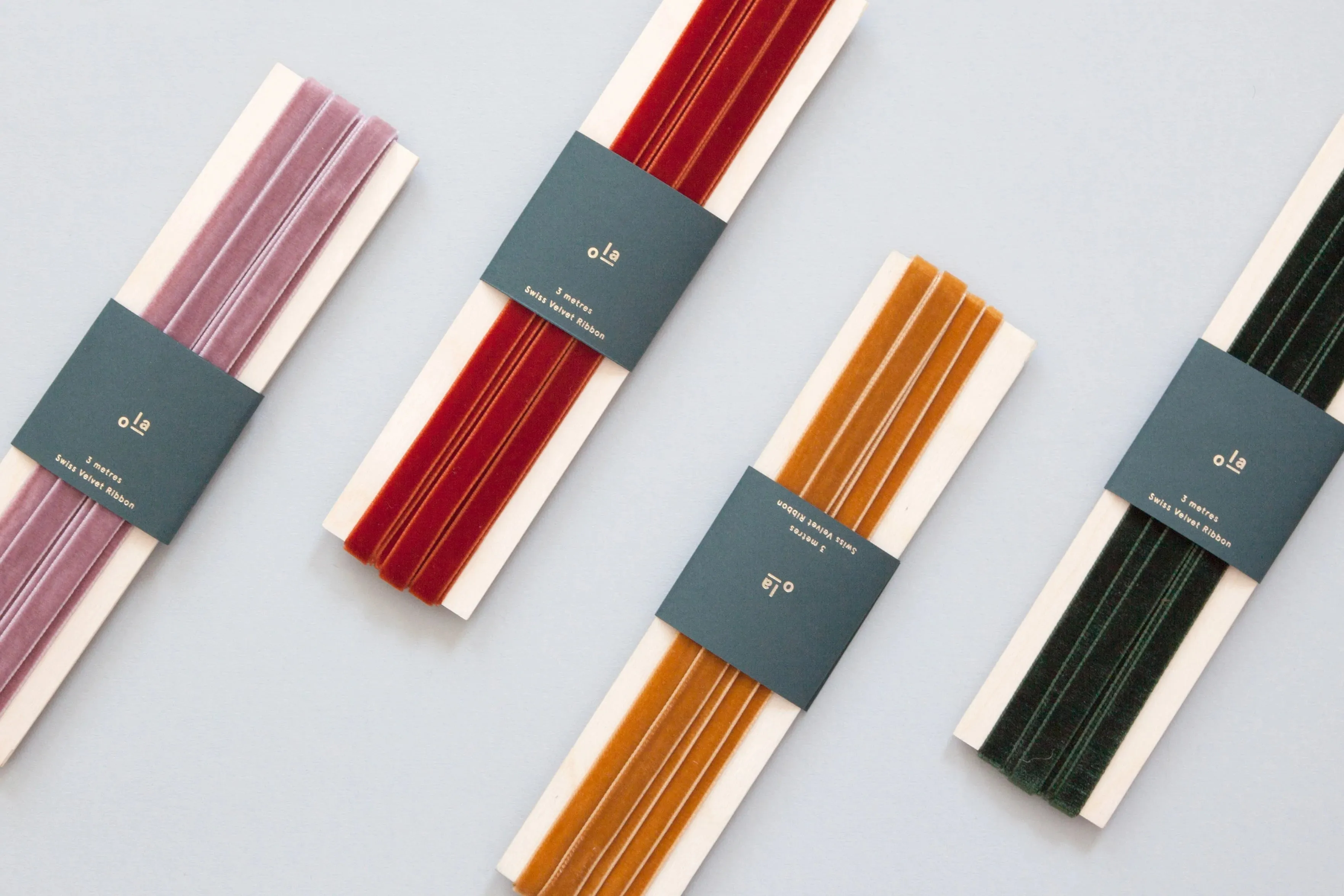 Swiss Velvet Ribbon Reel in Ochre