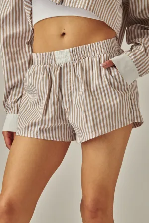 Taupe Pinstripe Boxer Shorts 3/4/25 9670