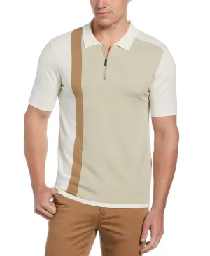 Tech Knit Color Block Zip Polo