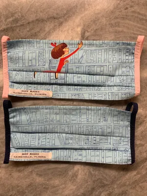 The Children's Stacks:   Pale Blue Cotton with Navy Ear Loops of Library Stacks
