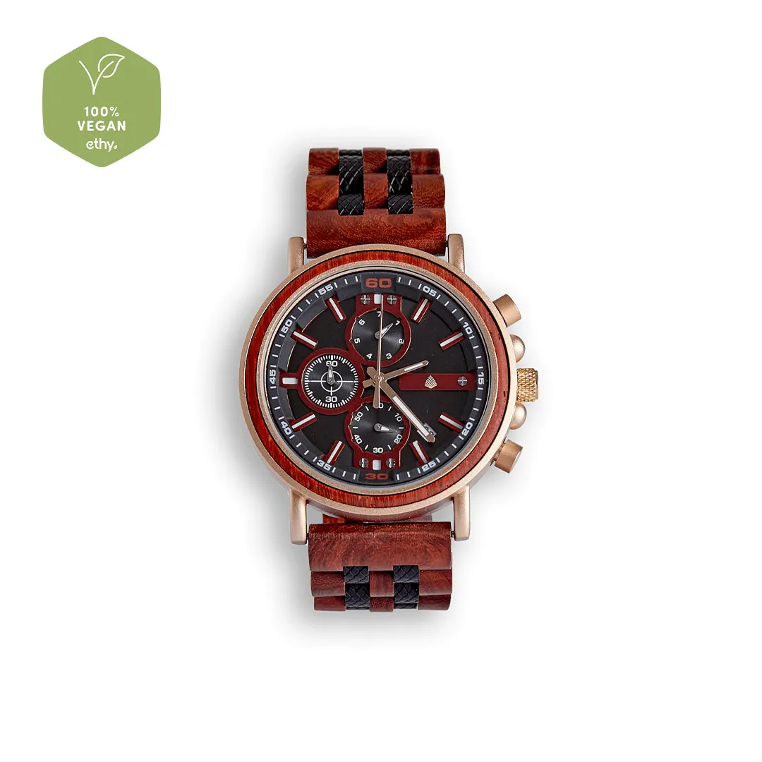 The Redwood Men's Vegan Wooden Watch | Red